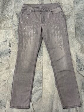 Chico's Platinum Straight Leg Jeans in Gray